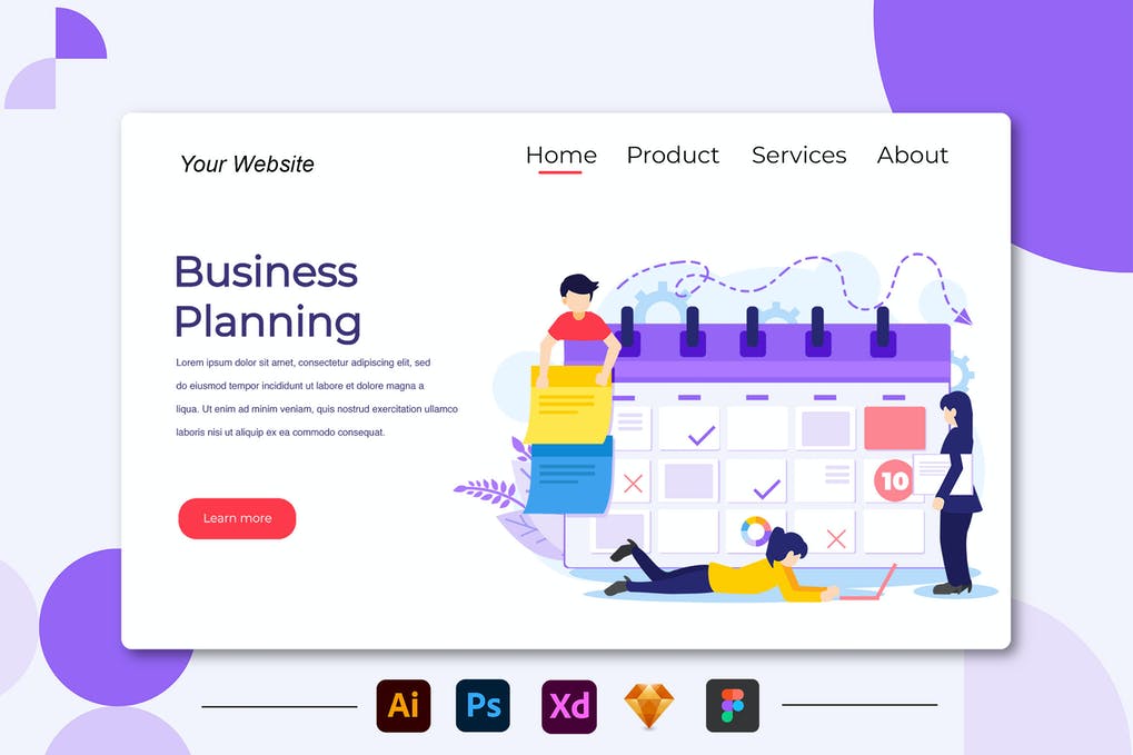 Free Business Planning Landing page Download