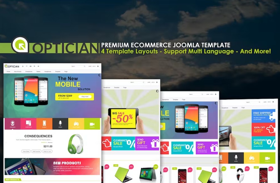 Free Vina Optician Premium eCommerce Joomla Template Download