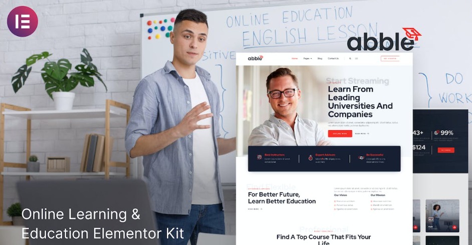 Free Abble Online Learning & Education Elementor Kit Download