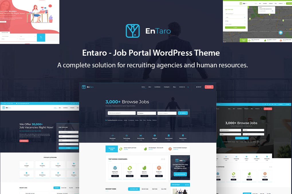Free Entaro Job Portal WordPress Theme Download