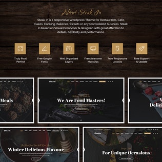 Free Steak In Restaurant Cafe HTML5 Template Download