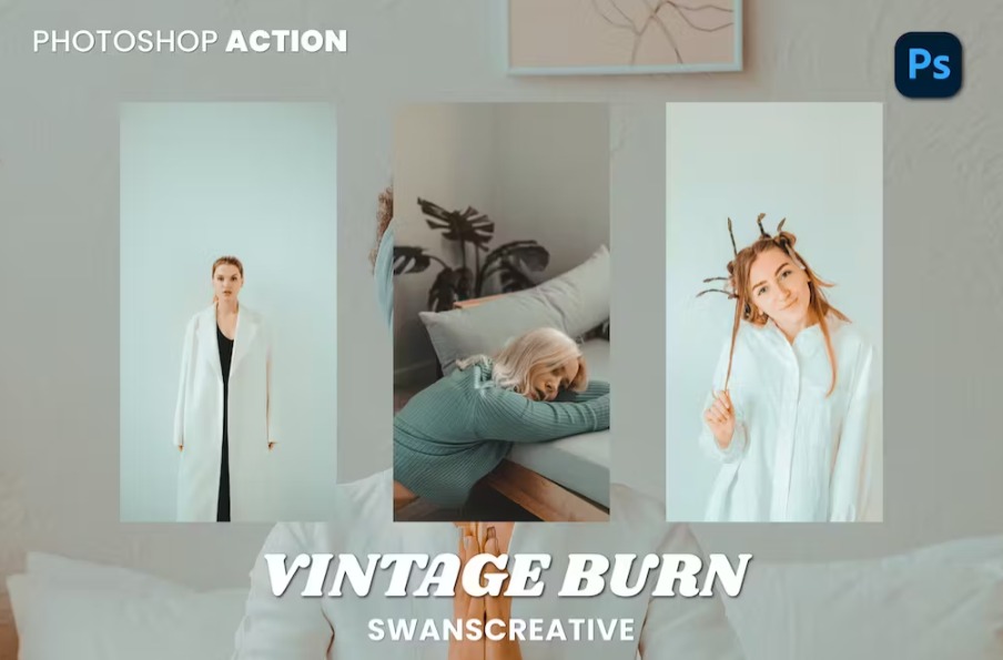 Free Vintage Burn Photoshop Action Download