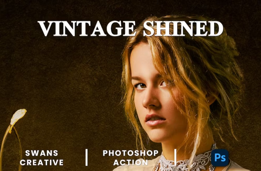Free Vintage Shined Photoshop Action Download